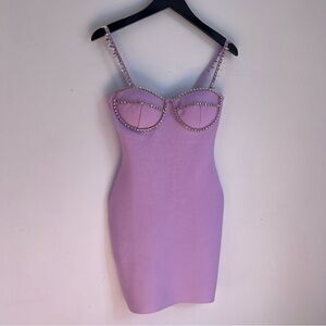 VERSACE styled Lilac Corset Dress Size S